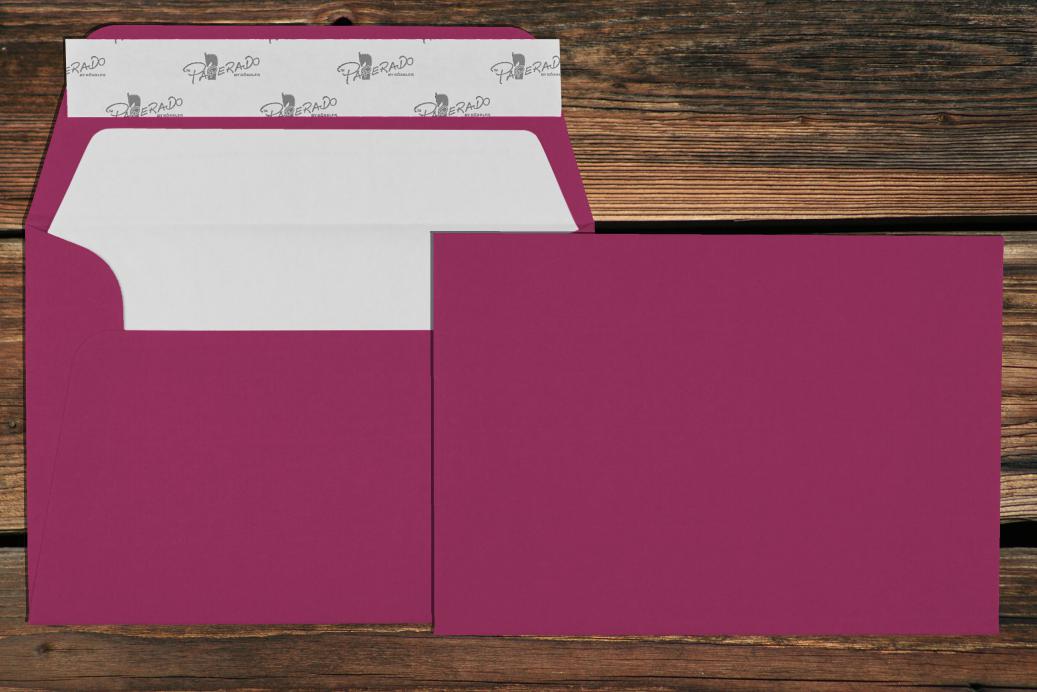 Briefhüllen mit Seidenfutter C6 114x162 mm Haftklebend Amarena gerippt 100 g/qm